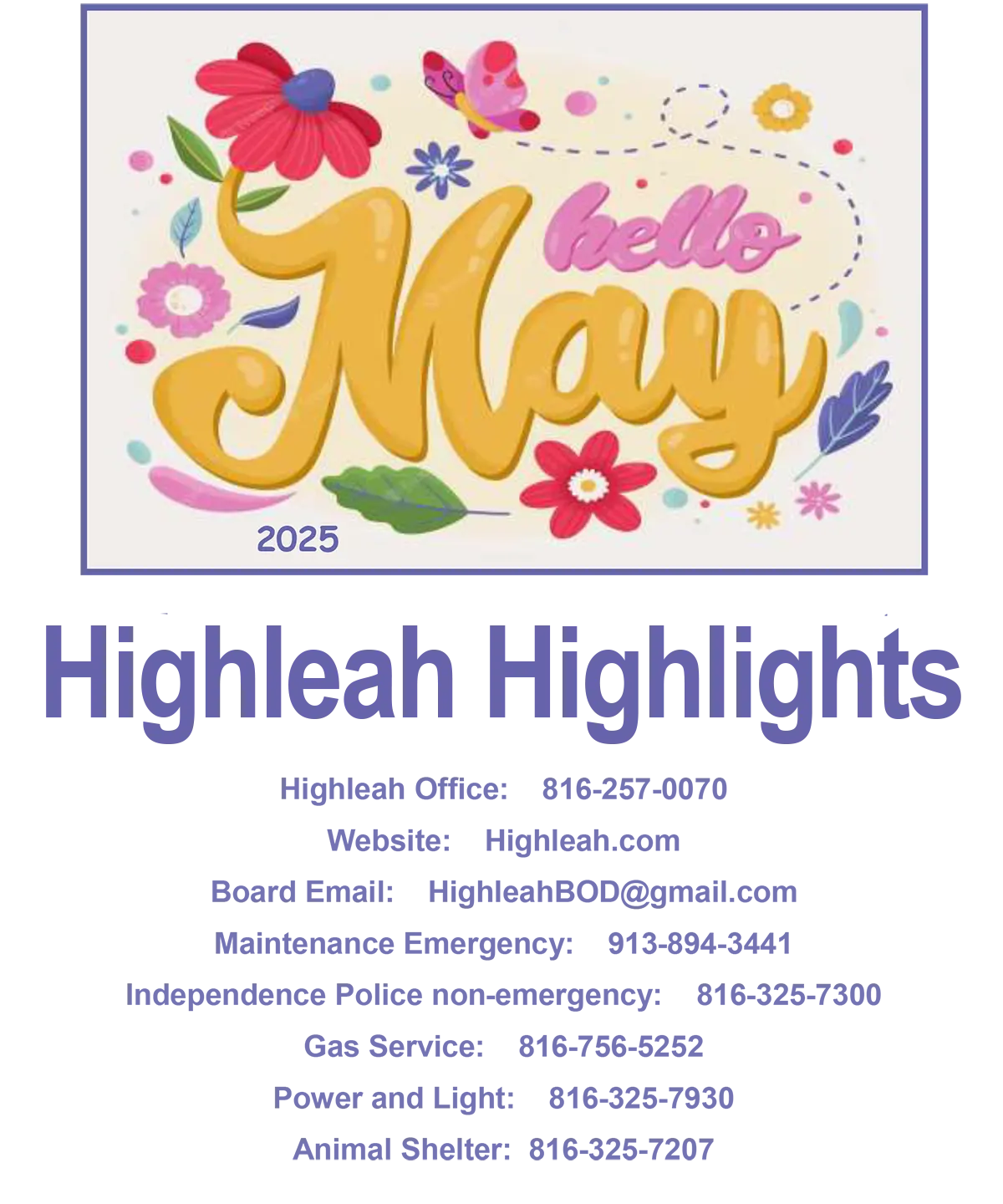 Highleah Newsletter May 2025